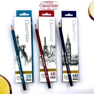 Bút Chì Gỗ Có Tẩy 2B 4B 6B CLASSMATE, Bút Chì 4B Dùng Cho Bé Tập Viết,Tô Trắc Nghiệm CL-PC412/PC414/PC416