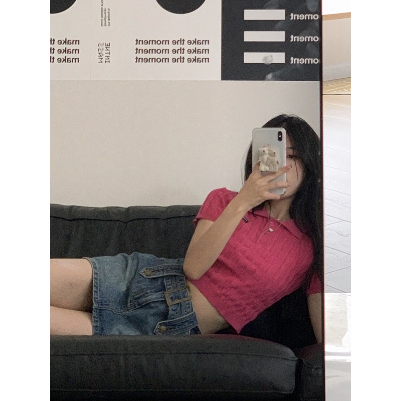 Áo thun COZOKC tay ngắn dáng ngắn ngọt ngào thời trang