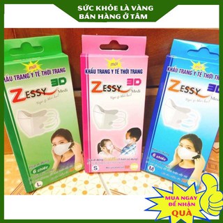 Khẩu trang y tế 3D ZESSY - khẩu trang có lớp kháng khuẩn, dễ thở, ôm vừa mặt - dành cho trẻ em và người lớn