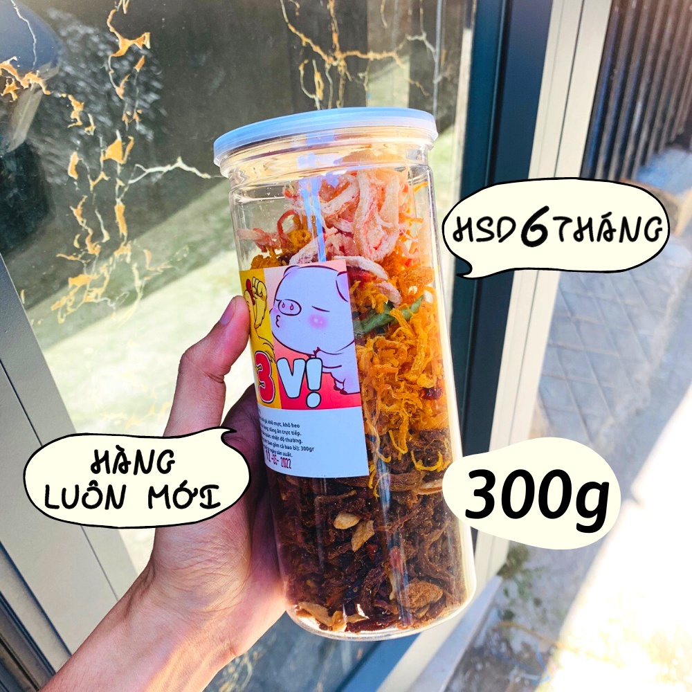 Khô mix 3 vị 330g Nacha Food thiên đường ăn vặt khô heo khô gà khô mực, đồ ăn vặt Đà Nẵng ngon rẻ