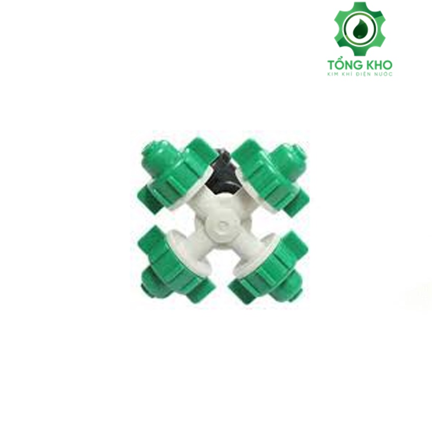 Béc phun sương màu xanh 4 hướng chân ren 21mm - Tổng kho kim khí điện nước