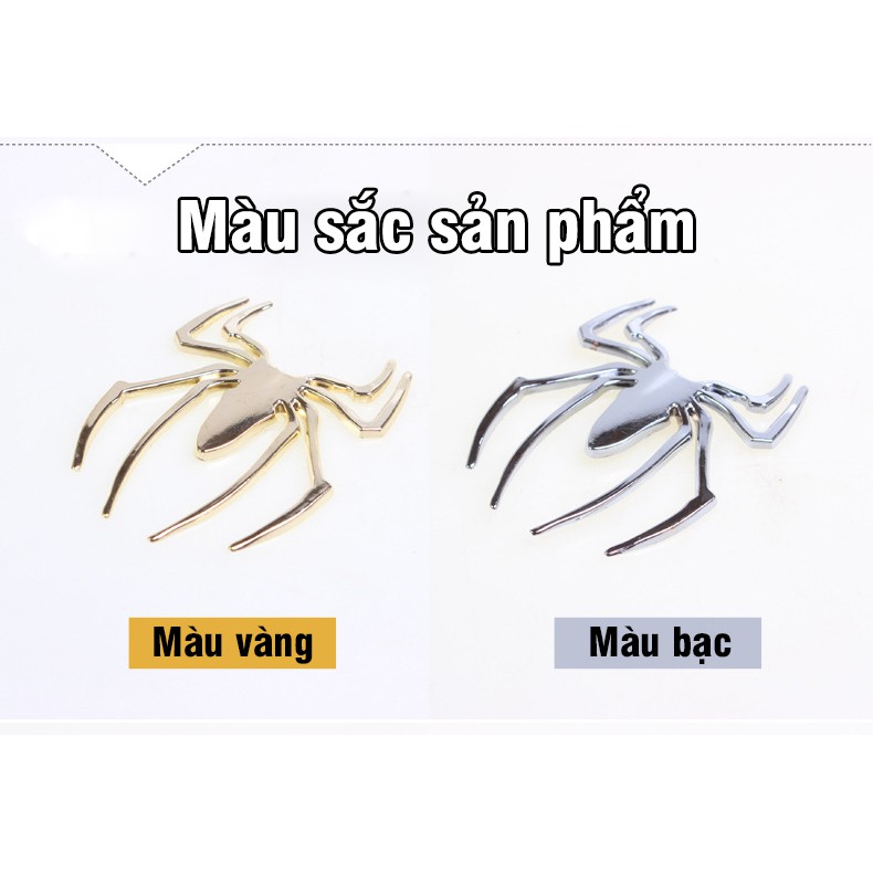 Miếng dán hình con nhện 3D trang trí ô tô che vết xước ô tô