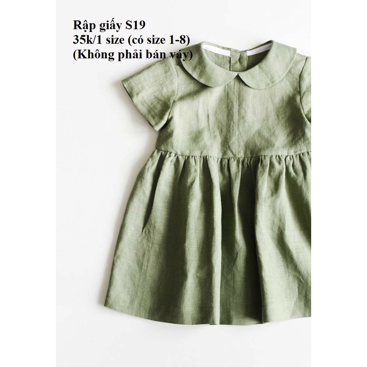 RẬP GIẤY VÁY BÉ S19 (KHÔNG PHẢI BÁN VÁY-đây là bản thiết kế bằng giấy)