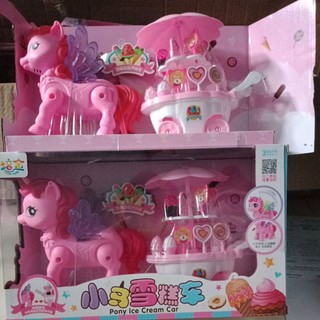 đồ chơi chú ngựa pony kéo xe kem