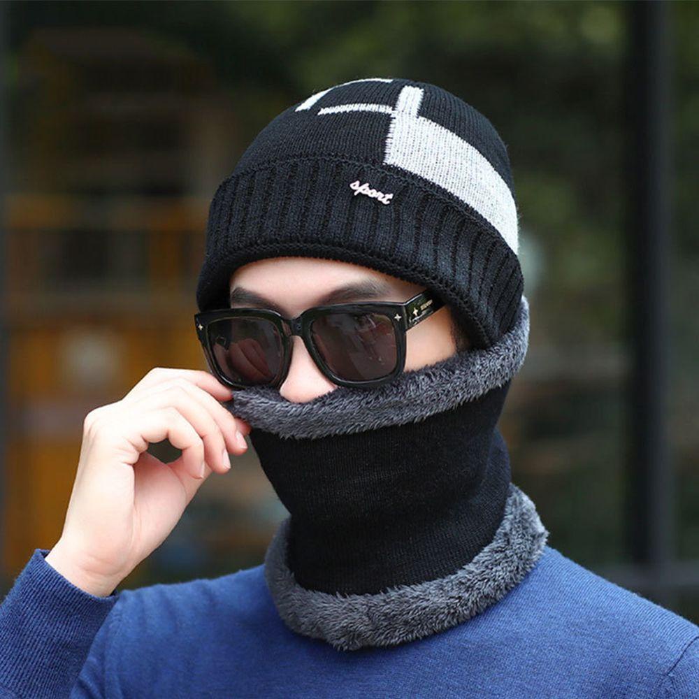 Mũ Beanie Dệt Kim Dày Dặn Giữ Ấm Cho Nam Nữ