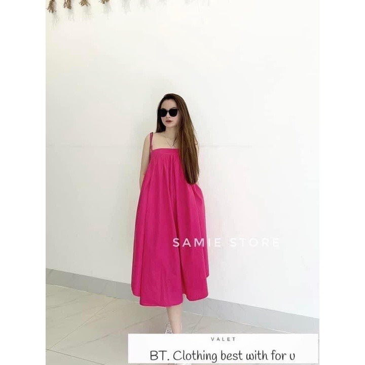 váy 2 dây ôm ngực dáng dài, đầm maxi đi biển bầu bí phom rộng nhiều màu váy xinh hot trendy - babydoll