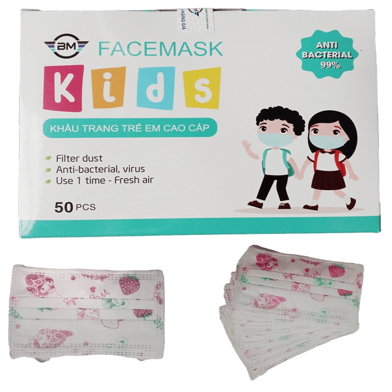 Khẩu trang y tế trẻ em BM KIDS Health Kingdom, 50 chiếc/hộp