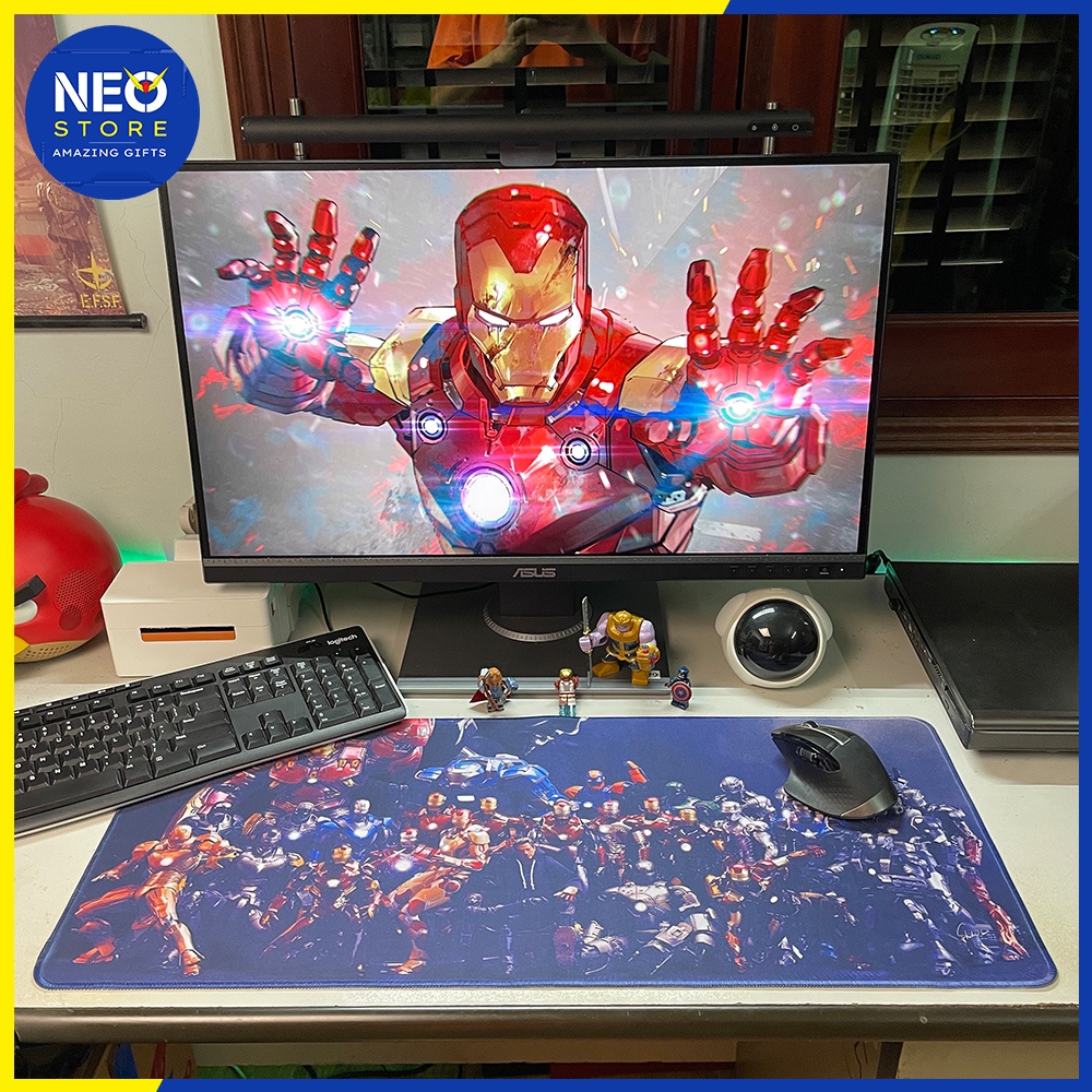 Tấm lót chuột Marvel Ironman giá rẻ - Lót chuột và Bàn phím chơi game cỡ lớn Ngưới Sắt