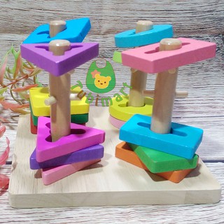 Đồ chơi thả hình đế vuông 4 trụ