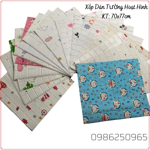 XỐP DÁN TƯỜNG HOẠT HÌNH 3D, HỌA TIẾT TRẺ EM 👍GIÁ HỦY DIỆT👍 Loại 1, Kích thước 70x77cm, Keo siêu bám dính