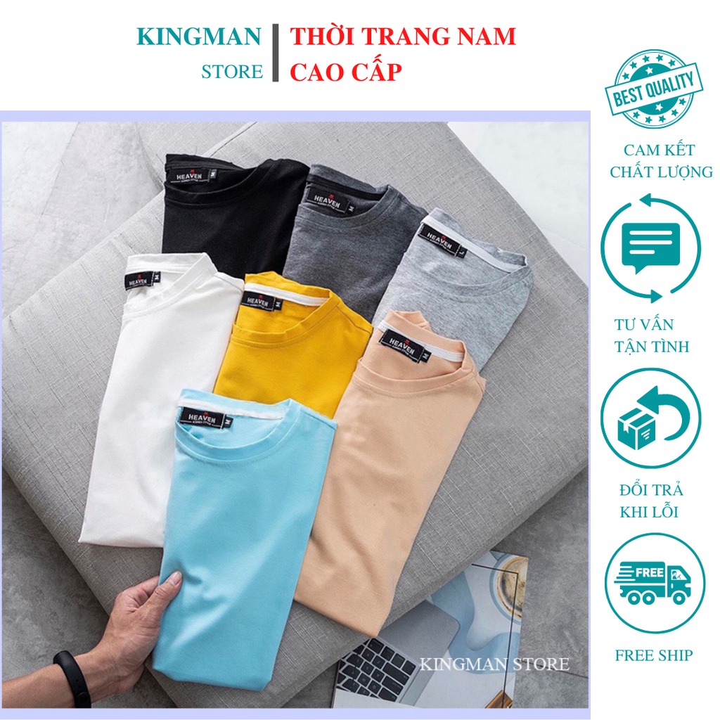 Áo Thun Nam Cổ Tròn Chất Liệu Cotton Cao Cấp, Áo Phông Nam Nhiều Màu Co Dãn Thoáng Mát Không Nhăn Không Xù