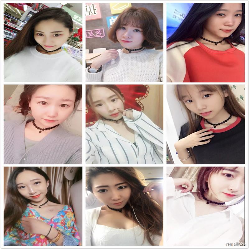 Vòng Cổ Choker Ren Màu Đen Mặt Cỏ Ba Lá Thời Trang Cho Nữ