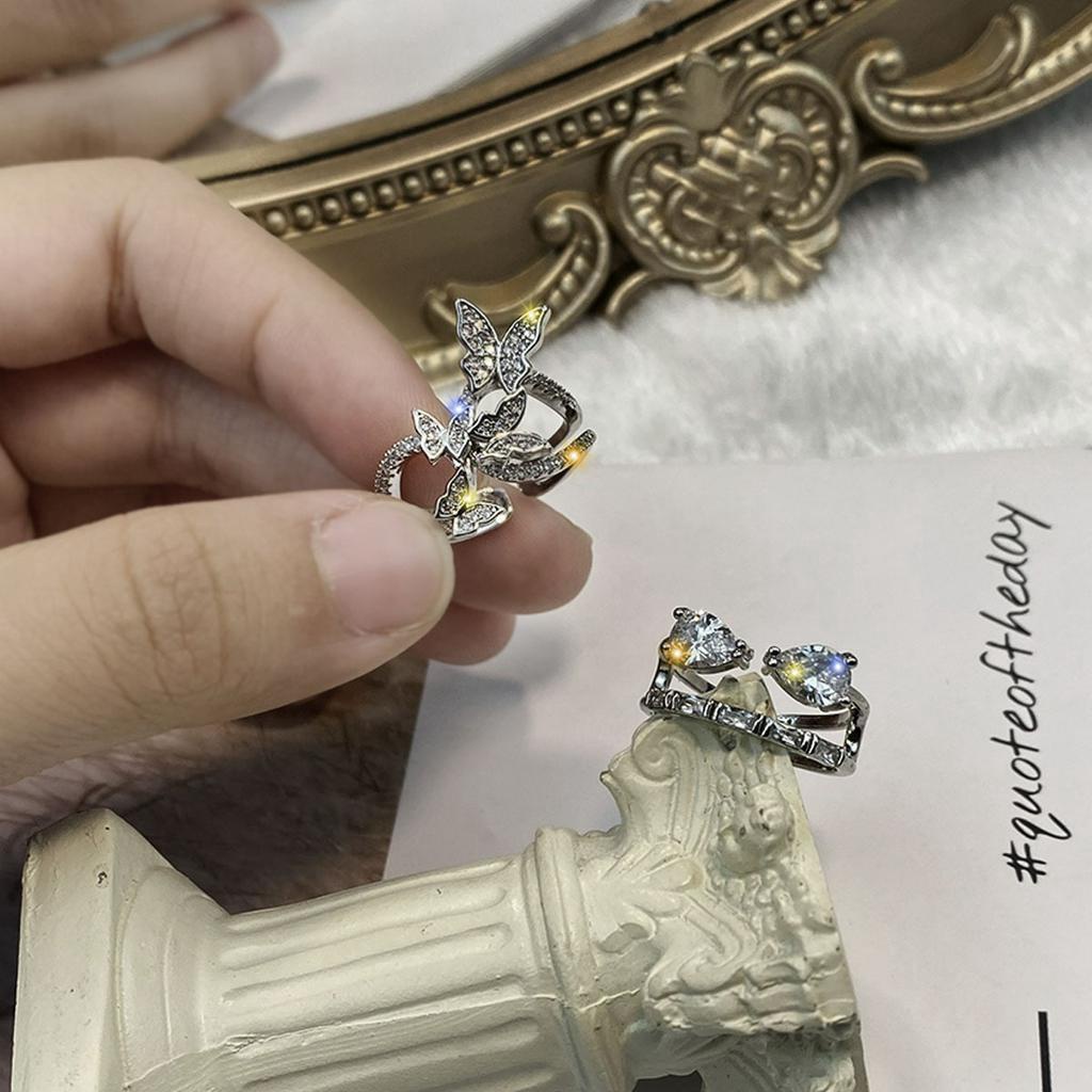 Nhẫn Hở Hình Bướm Đính Đá Sang Trọng Thời Trang Cho Nữ 23532