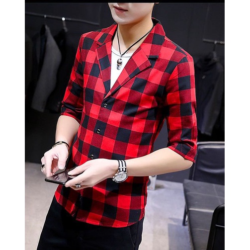 áo sơ mi, áo sơ mi nam h5 sọc caro, cổ vest, thấm hút mồ hôi, đứng form hàng thiết kế cao cấp - Hàng nhập khẩu