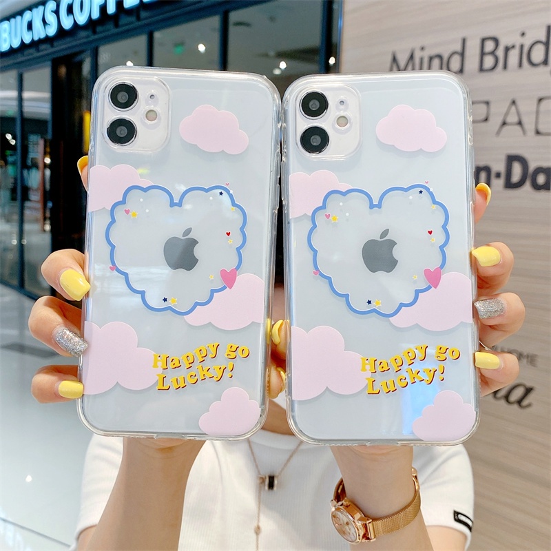 Ốp điện thoại TPU trong mờ họa tiết hoạt hình chữ tiếng Anh cho iphone6/6S/7/8/X/XS/XR/11/12/Plus/Pro/Max