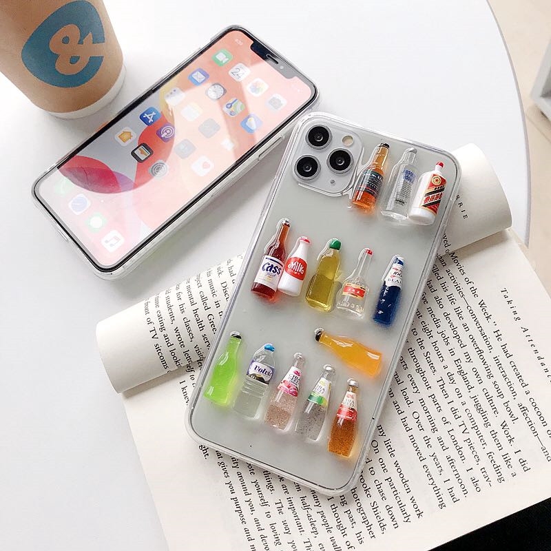 Ốp điện thoại trang trí hình đồ uống 3D nhiều mẫu mã cho iPhone 11 Pro MAX i7 i8 plus XR XS MAX | BigBuy360 - bigbuy360.vn