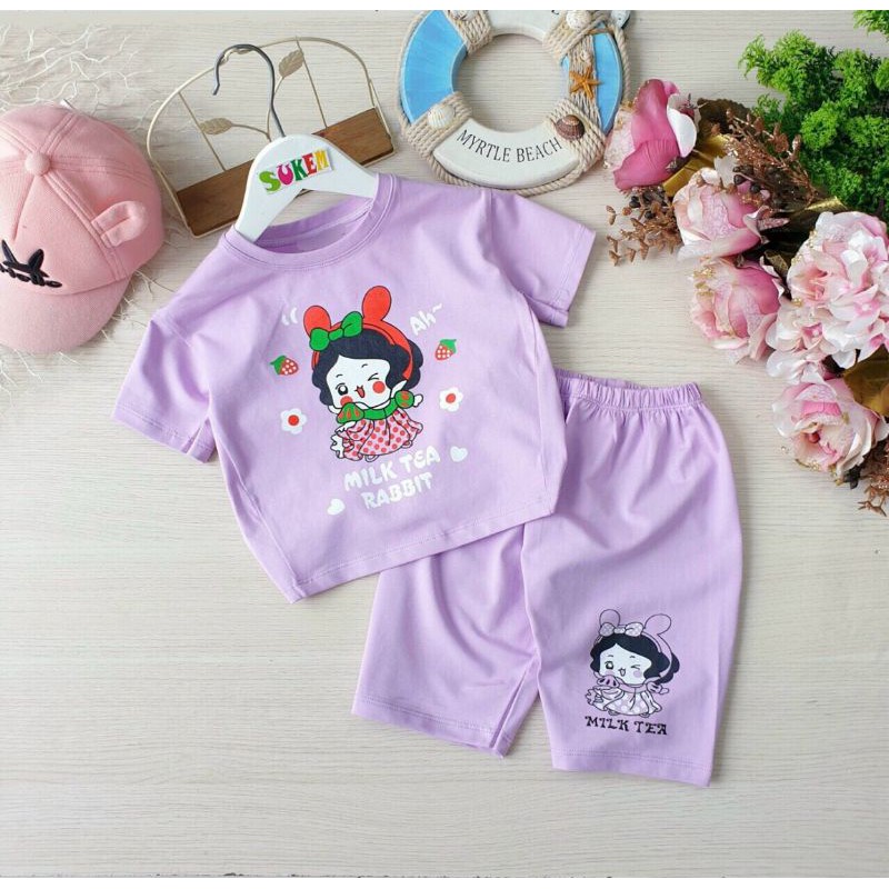 Bộ tay lửng cotton mềm mịn HÀNG BÁN SHOP CAO CẤP cho bé gái 9-35kg