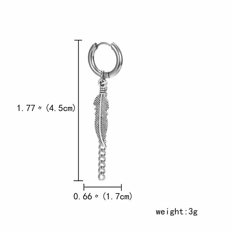 1 Khuyên Tai Dạng Vòng Hình Thánh Giá Bằng Thép Không Gỉ Phong Cách Hàn Quốc