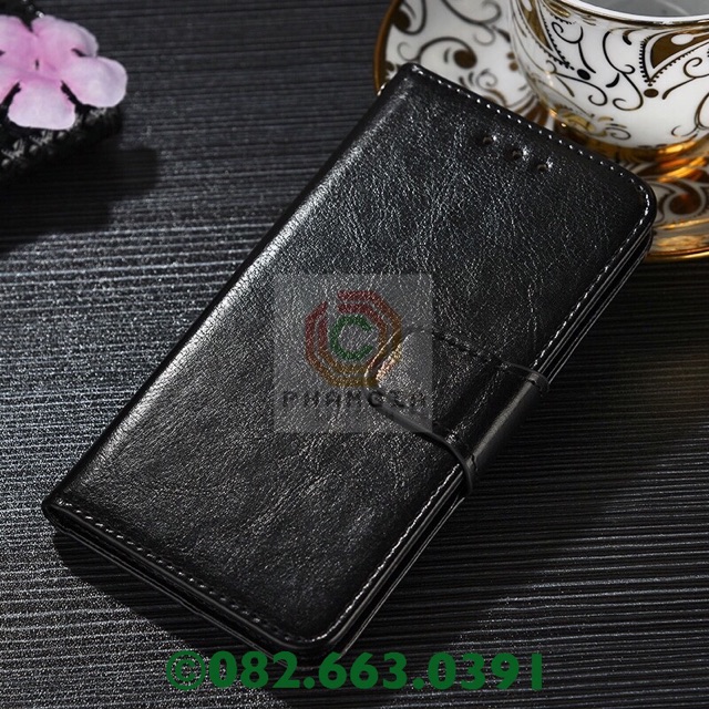 Bao da/ốp lưng nắp gập Sharp Aquos S3 cao cấp, có chống xem phim