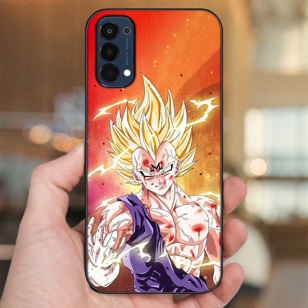 Ốp lưng Oppo Reno 4 viền đen in hình Vegeta Dragon Ball