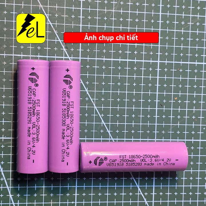 Cell pin 18650 Foster 2500mAh ✅Bao Test Dung Lượng✅Pin 18650 xả 5C(10A) || Hàng chính hãng