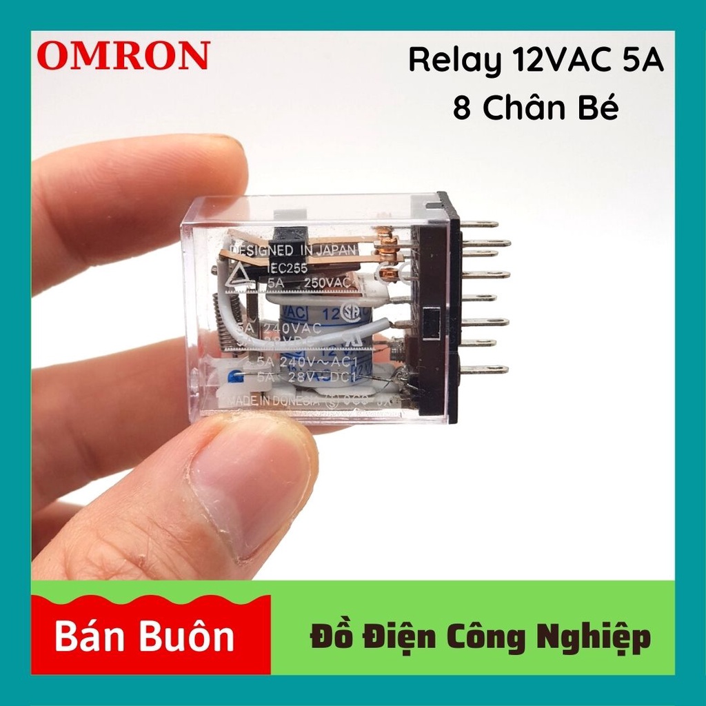 Relay omron 12v 8 chân, rơ le trung gian 12v