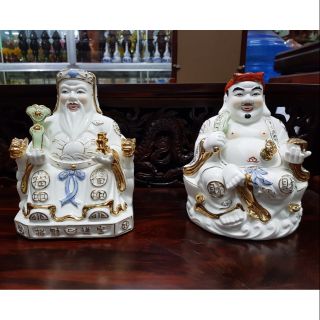 Cặp tượng thần tài ông địa sứ cao 22 cm