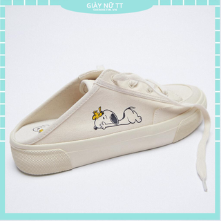Giày Thể Thao Đế Bằng In Hình Snoopy Zar Thời Trang Xuân Thu Cho Nữ