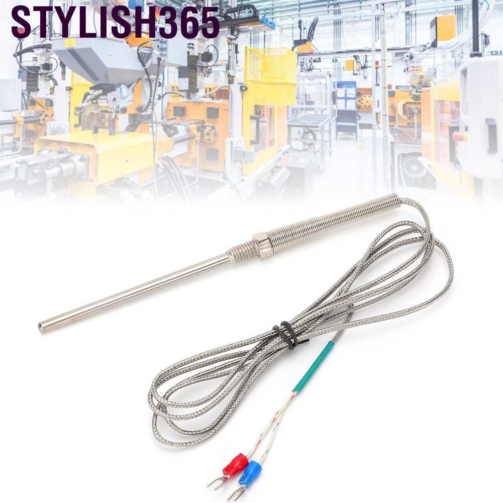 Stylish365 3.9in K-Type Probe Thermocouple Precise 0-800°C Temperature Test M8 Thread with 4.9ft Cable