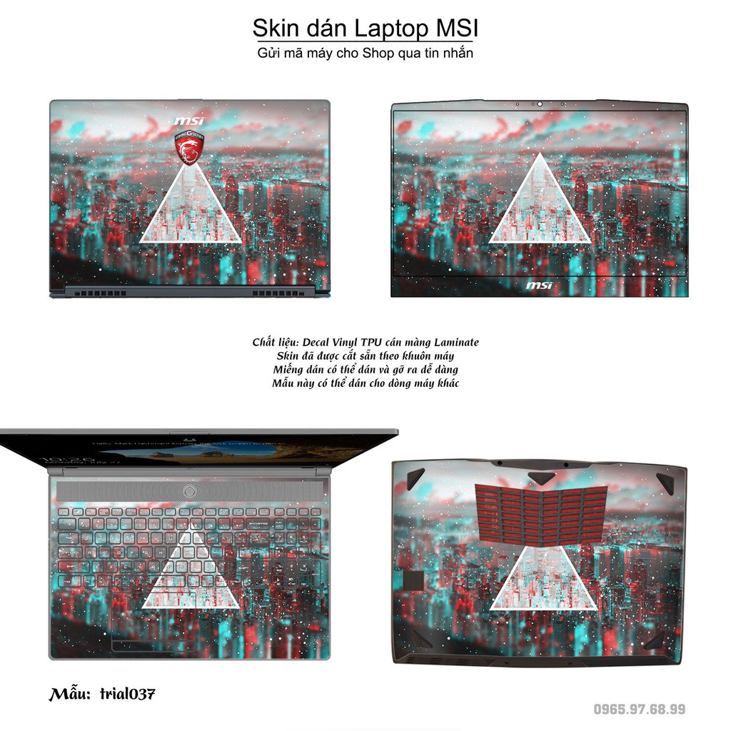 Skin dán Laptop MSI in hình Đa giác _nhiều mẫu 7 (inbox mã máy cho Shop)