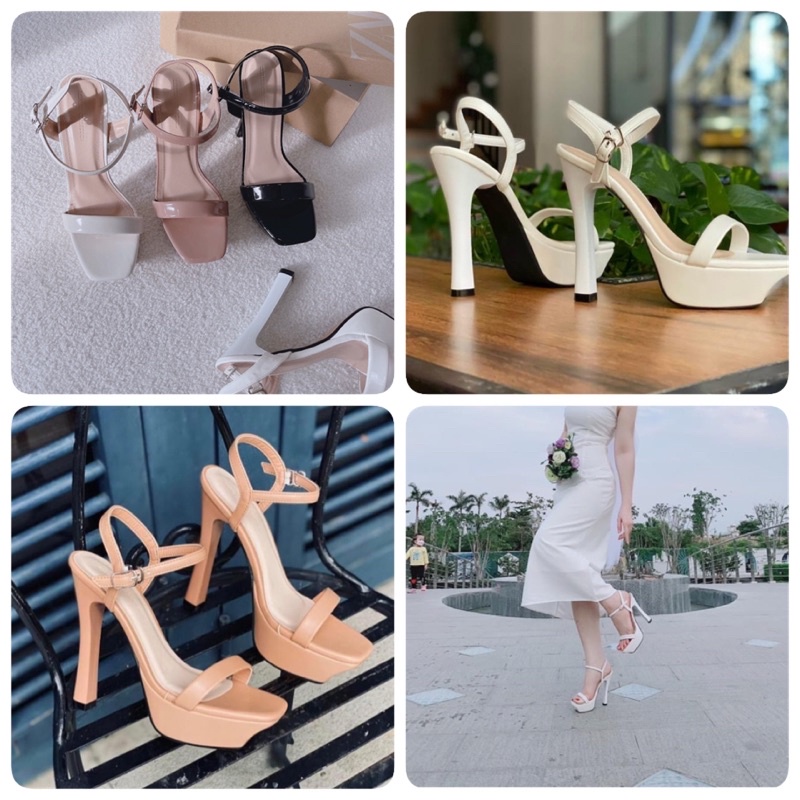 HÀNG ĐẸP-Giày sandal cao gót đúp 12p quai mảnh siêu đẹp