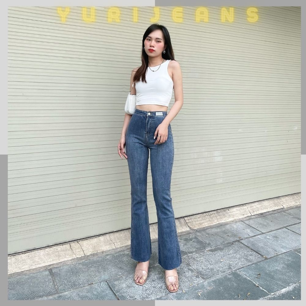 Quần Loe Nữ Lưng Cao Cạp  Kiểu Chữ Fom Siêu Chuẩn Shop YuRi