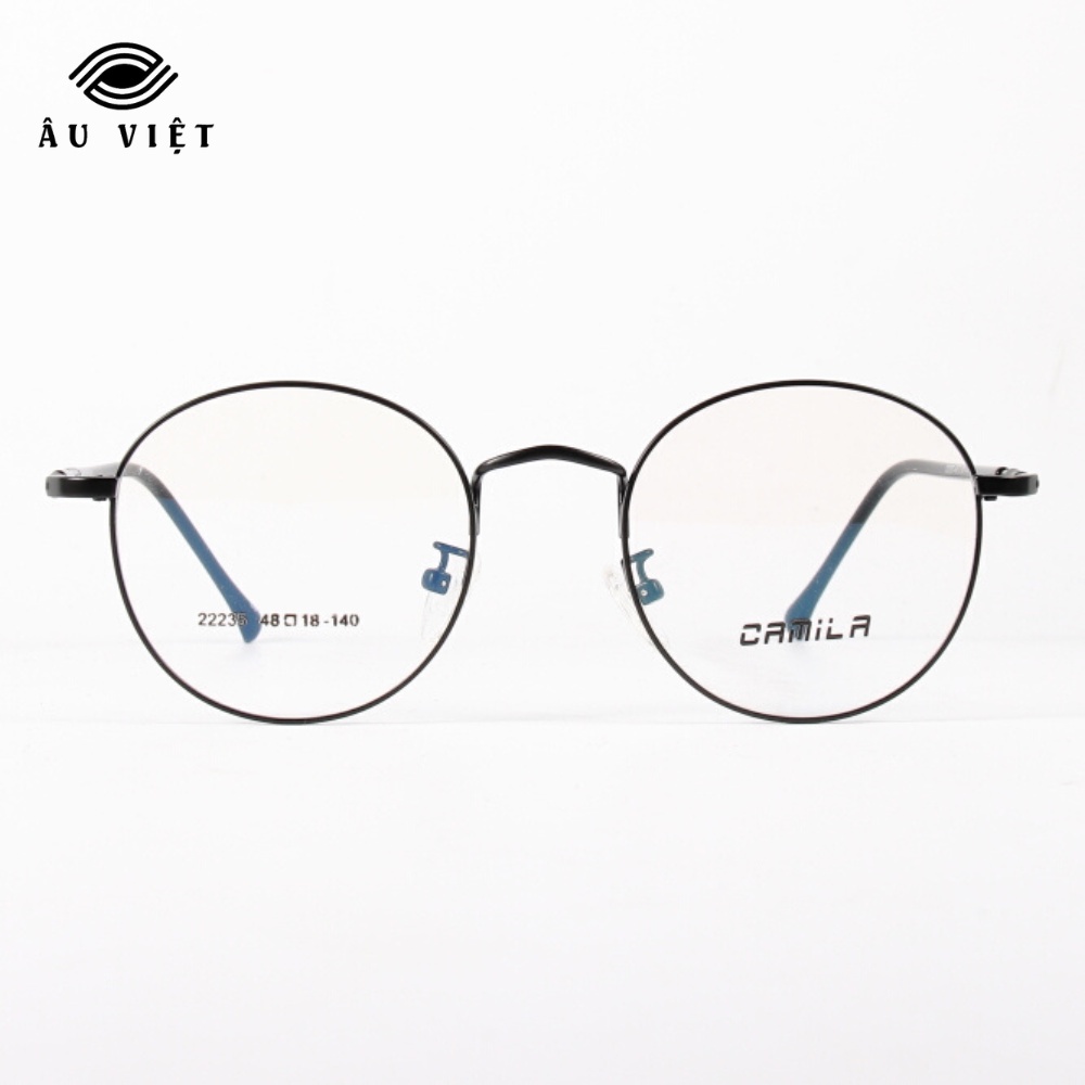 Gọng kính kim loại nam nữ dáng tròn Camila CA-22235 màu vàng/bạc/đen Full box