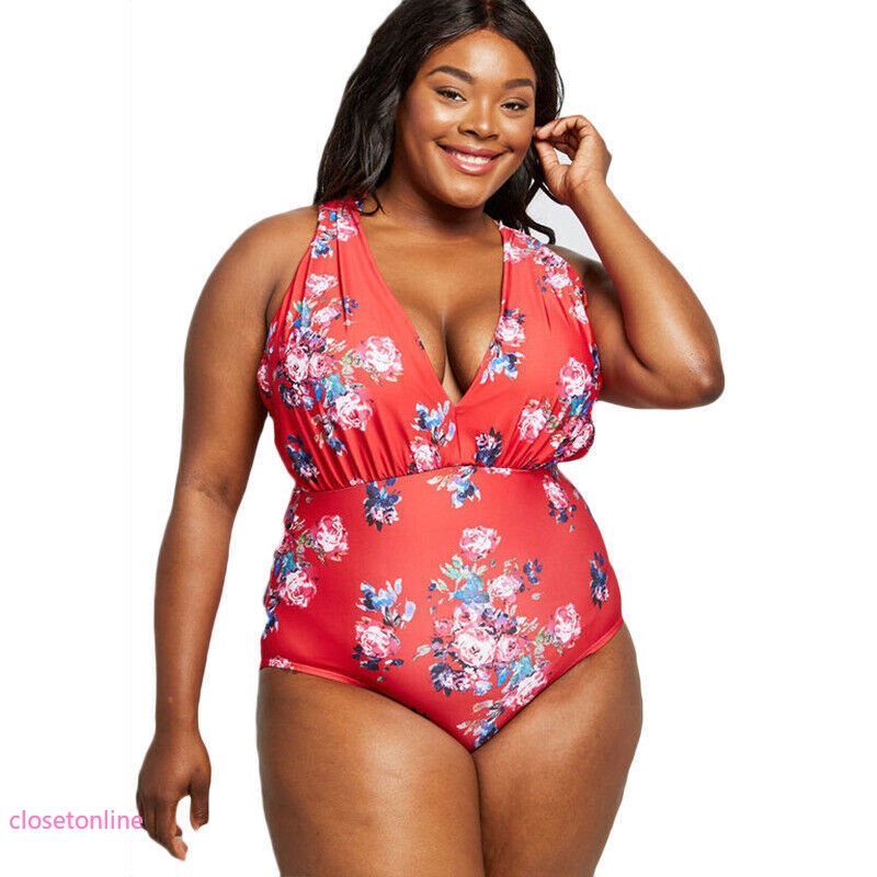 Áo tắm một mảnh cỡ lớn trang trí hoa xinh xắn cho nữ | BigBuy360 - bigbuy360.vn