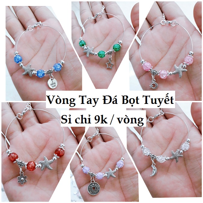 Vòng tay đá bọt tuyết 8mm - phong cách trẻ trung