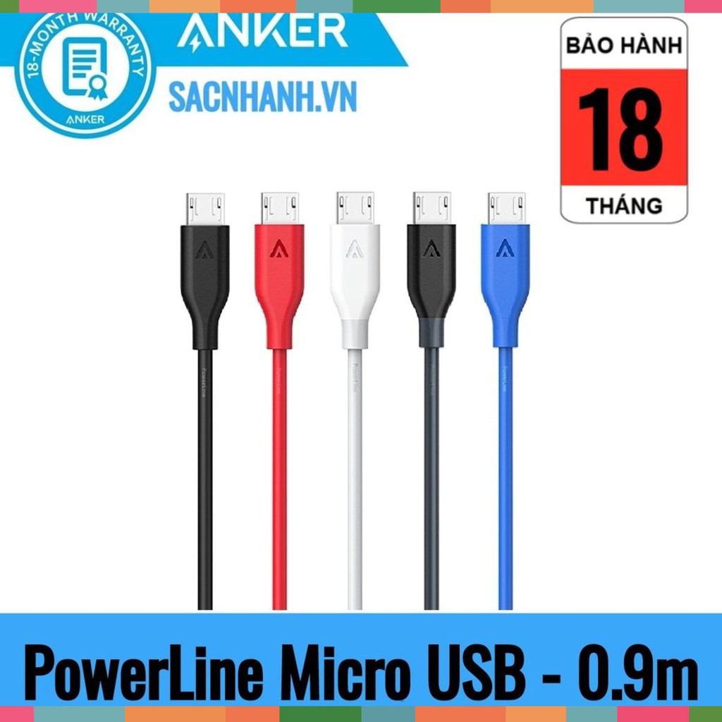 Cáp Sạc Nhanh Micro USB Anker PowerLine - Dài 0.9m - A8132 _AK