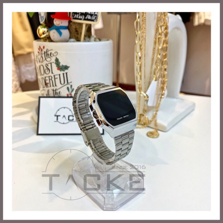 Đồng hồ casio touch watch cảm ứng màn hình điện tử, màn hình tráng gương, chất liệu cao cấp, dây không gỉ.
