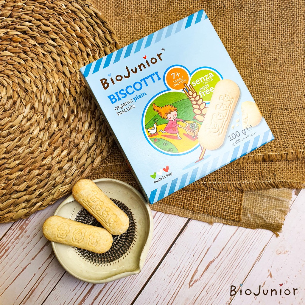 (Nhiều vị) Bánh ăn dặm hữu cơ cho bé từ 7-10 tháng tuổi Bio Junior Organic Biscotti Ý