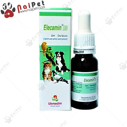 Dung Dịch Bổ Sung Multivitamin Acid Amin Cho Chó Mèo Chim Thú Cảnh ElecAmin db Vemedim 20ml