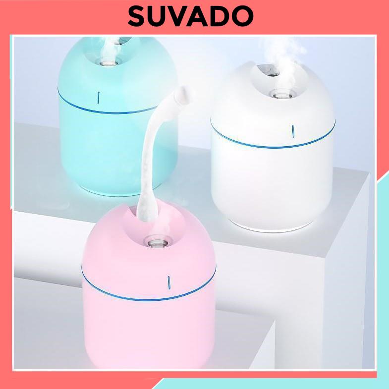 Máy phun sương tạo ẩm mini khuếch tán tinh dầu cho phòng ngủ, điều hòa 200ml cầm tay cắm USB giá rẻ 9801 SUVADO