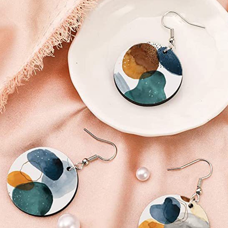 Set 50 Khuyên Tai Tròn Bằng Gỗ Chưa Hoàn Thiện