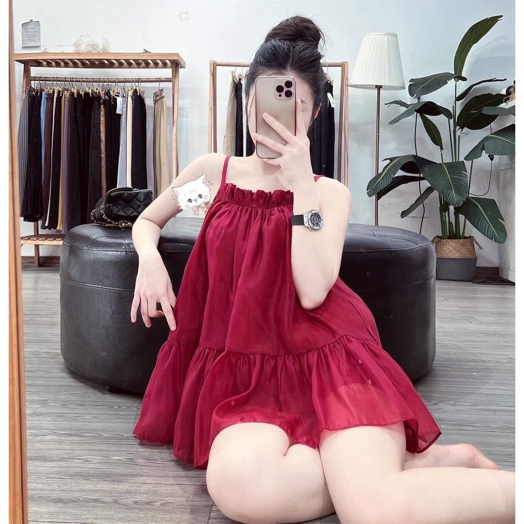 Set Váy Ngủ Nữ Bao Gồm Kèm Quần Đùi - Chất Lụa Mát Hàng Cao Cấp (VN5)