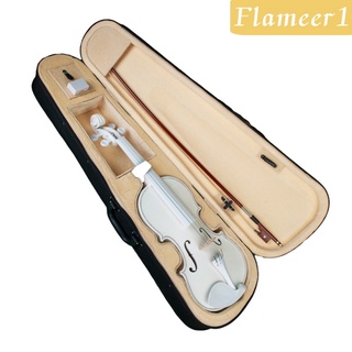 Đàn violin gỗ trơn màu trắng 4/4 kèm hộp đựng cho người mới bắt đầu