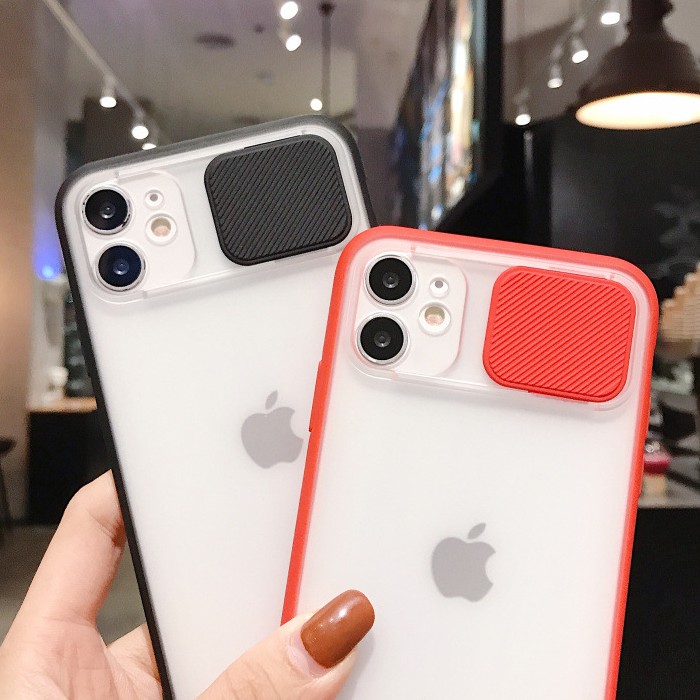 Ốp iPhone nắp trượt bảo vệ camera silicon dẻo 7/8/7Plus/8plus/X/XS/Xs Max/XR/11/12Promax