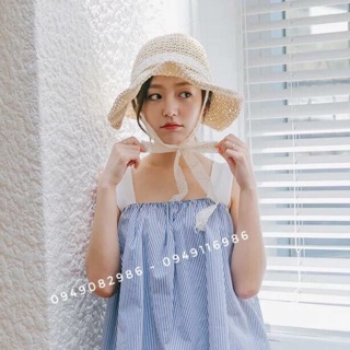 Mũ cói buộc nơ siêu xinh 180k