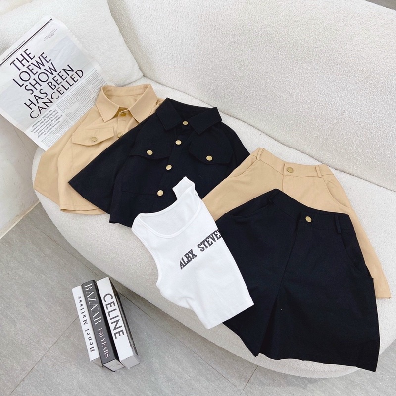 SET KAKI 3 MÓN ÁO ALBX + SHORT 2M