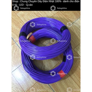Dây điện nhật 1,25mm 50m màu tím, Chuyên cho điện ô tô.  Làm LED.