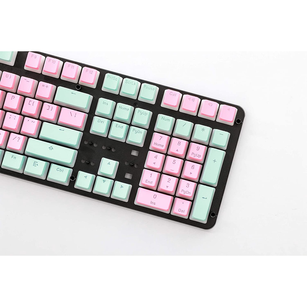 Bàn phím cơ pudding Cyan Pink 108 Double Shot PBT pudding keycap Cấu hình Ansi / ISO-Oem 60% / 87/104/108 bàn phím cơ có đèn nền chuyển đổi
