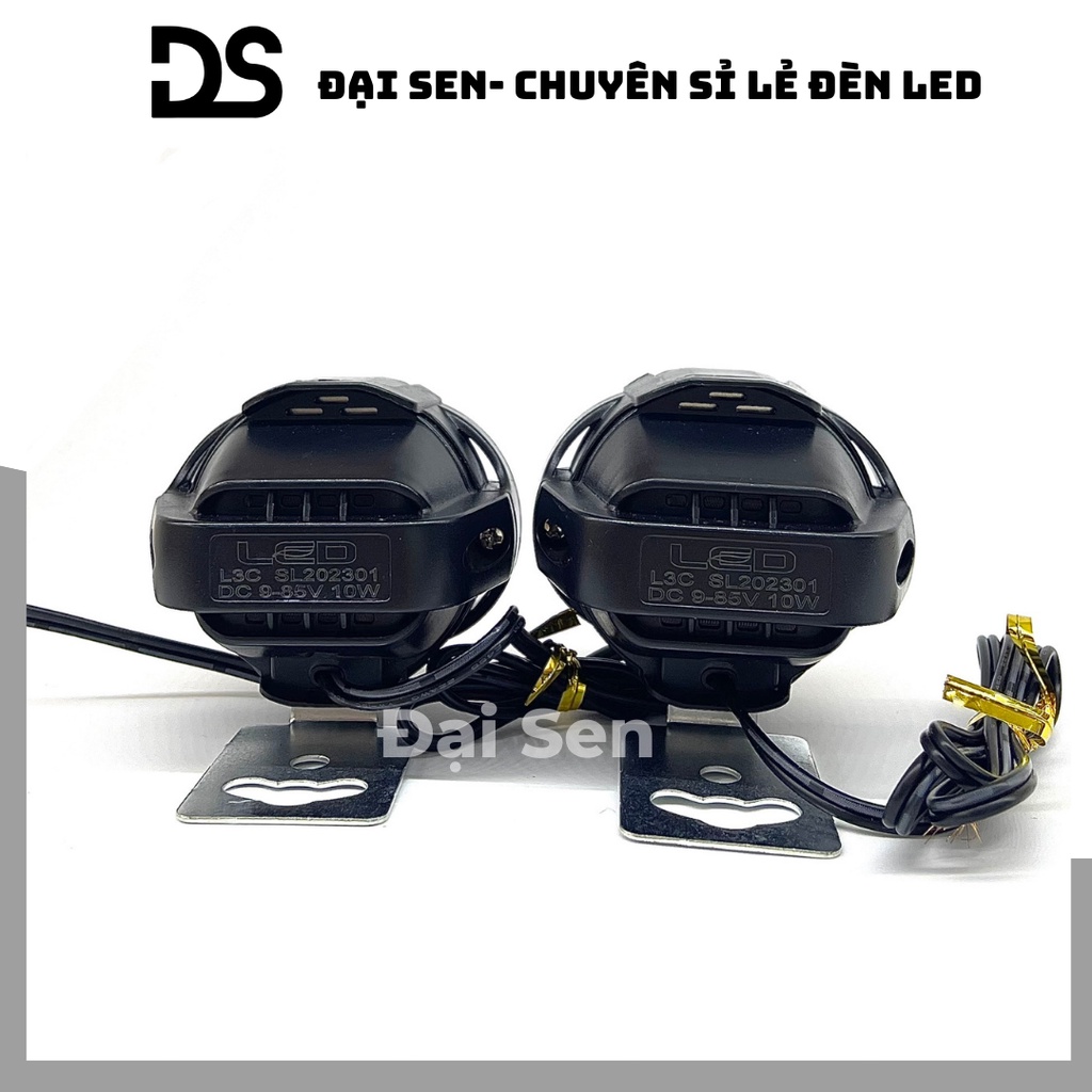 Đèn Led trợ sáng L3C 6 bóng 10W lắp xe máy, xe đạp điện