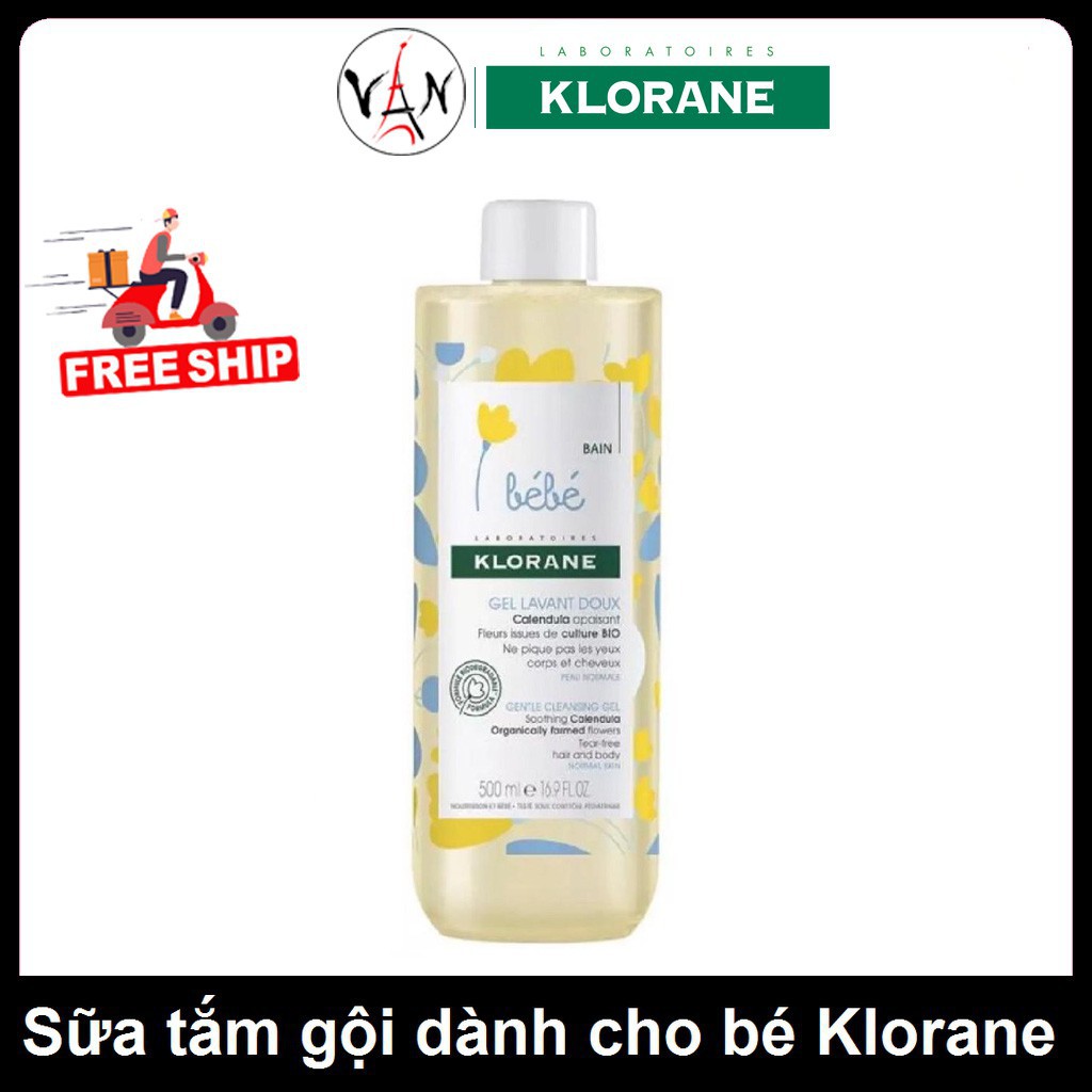 Sữa tắm gội cho bé 2 trong 1 Klorane Bebe 500ml